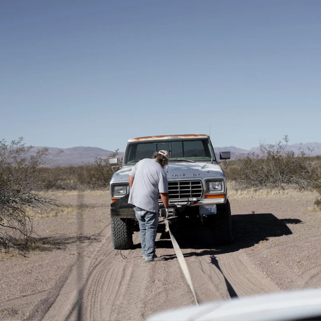 a person pulling a truck