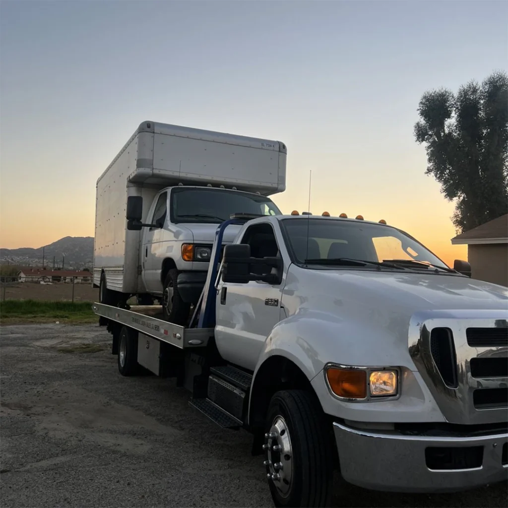 a truck on a flatbed